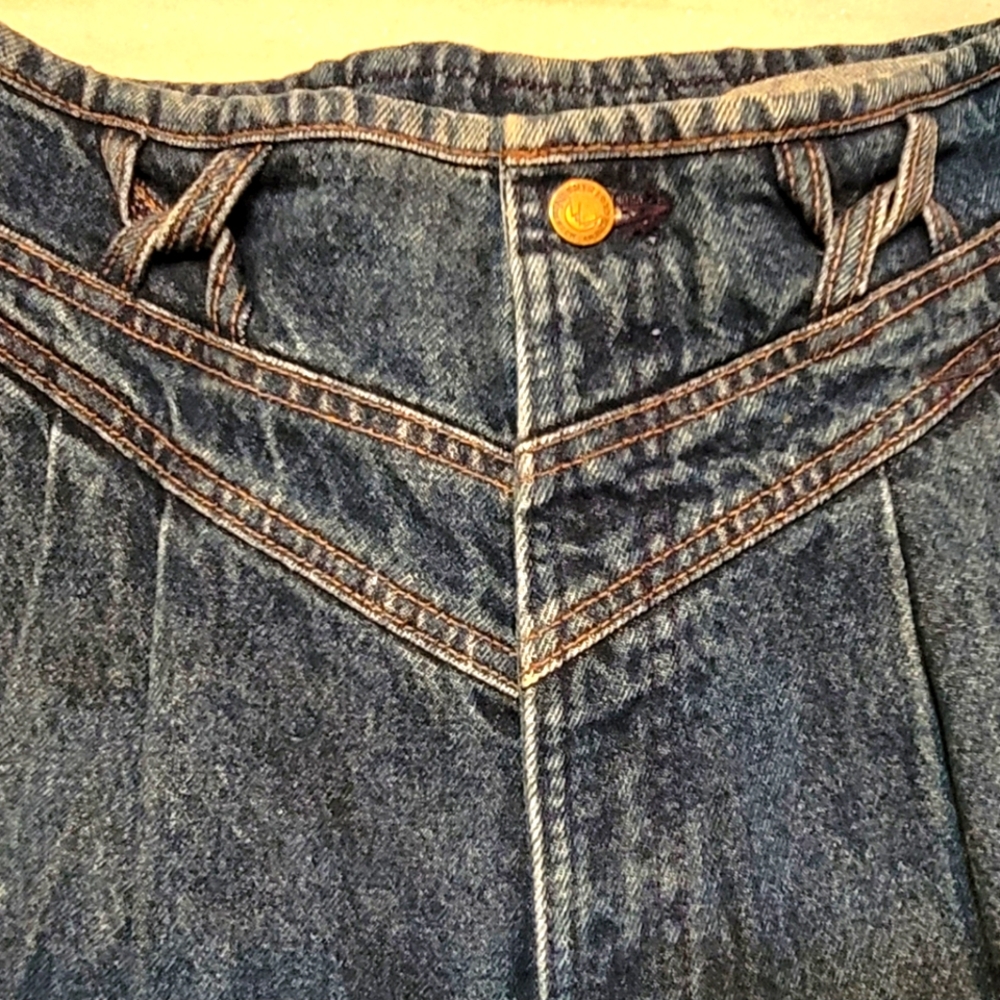 Vintage Rocky Mountain jeans 80s 90s high pleated waist tapered Blue size 13-14